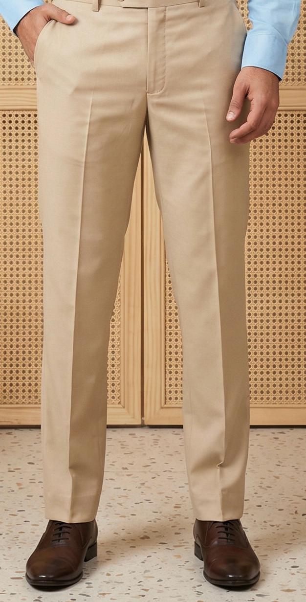 Sky Blue & Cream Cotton Premium & Elegant Formal Shirt & Pant For Men