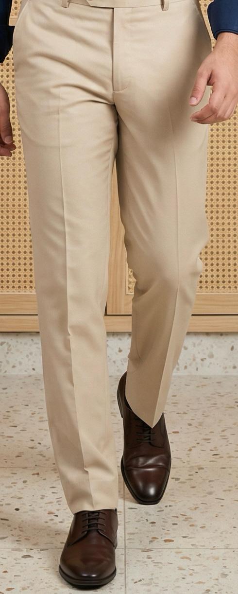 Navy Blue & Cream Cotton Premium & Elegant Formal Shirt & Pant For Men