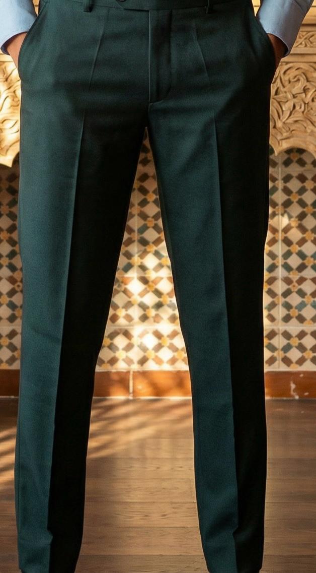 Sky Blue & Bottle Green Cotton Premium & Elegant Formal Shirt & Pant For Men