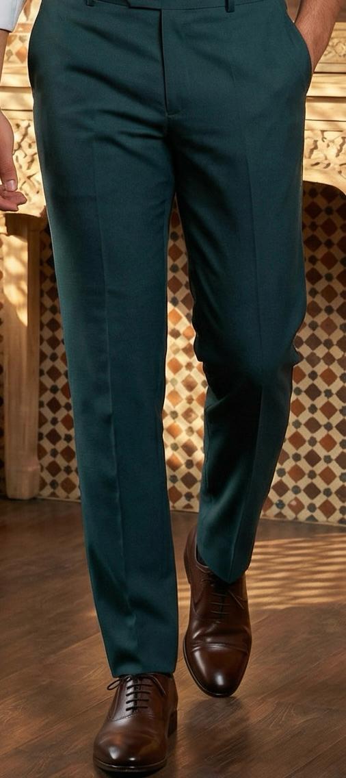 White & Green Cotton Premium & Elegant Formal Shirt & Pant For Men