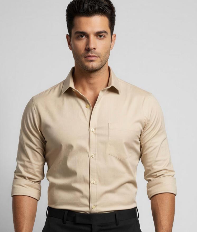 Premium Cotton Formal Shirt Combo – Beige, Burgundy & Lavender (Pack of 3)