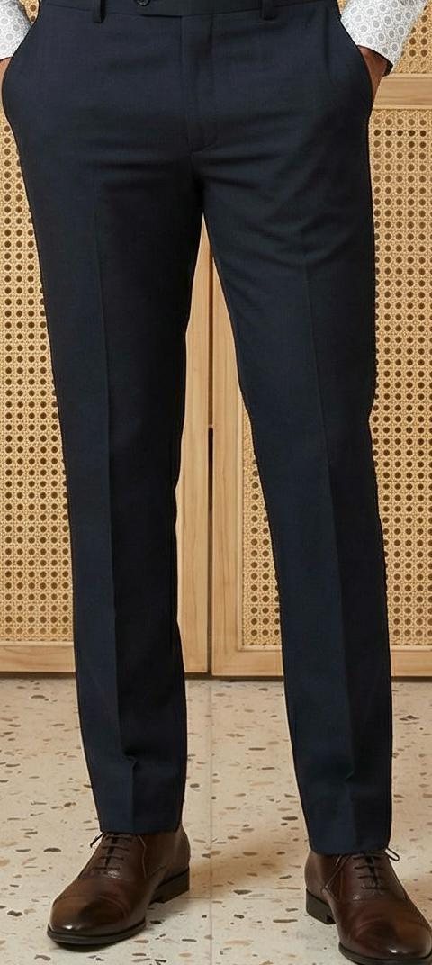 Smart Formal Combo – White Printed Shirt with Black Formal Pant