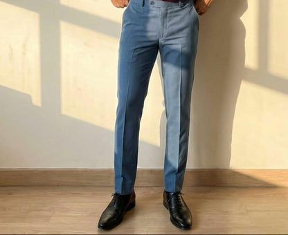 Burgundy Cotton Shirt & Blue Cotton Premium & Elegant Formal Shirt & Pant For Men