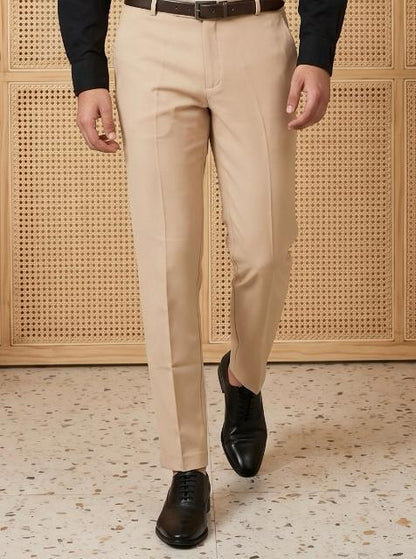 Black & Beige Cotton Premium & Elegant Formal Shirt & Pant For Men